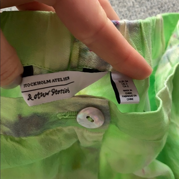 & Other Stories High-Waisted Tie Dye Shorts - Sz.2 - Picture 8 of 12